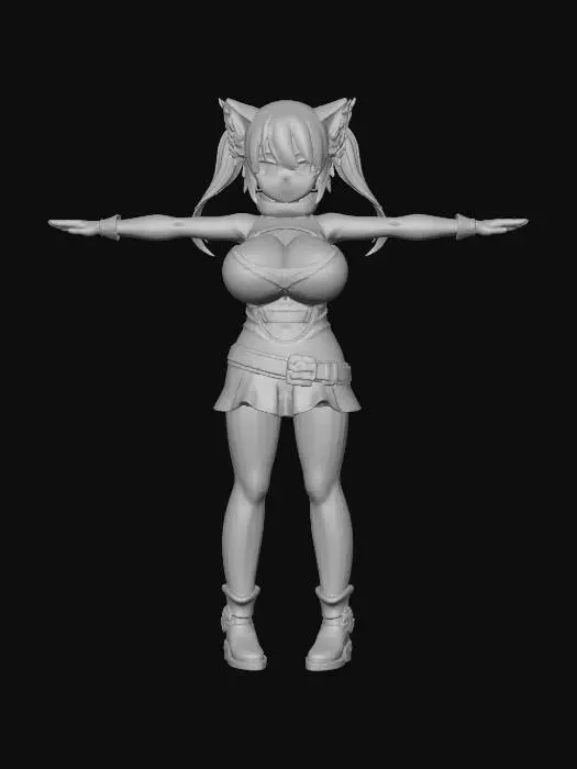 3D model for Anime Catgirl Character