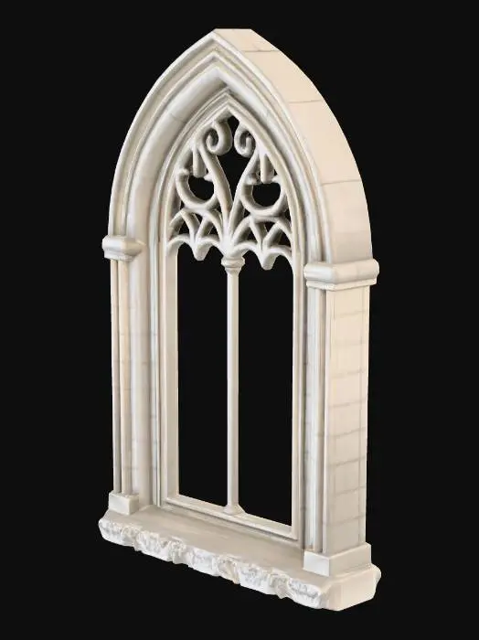 3D model for Gothic Arch Window with Tracery