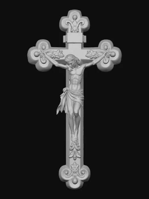 3D model for A wooden exorcist's crucifix.