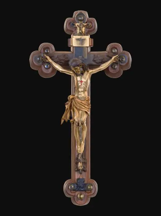 3D model for A wooden exorcist's crucifix.