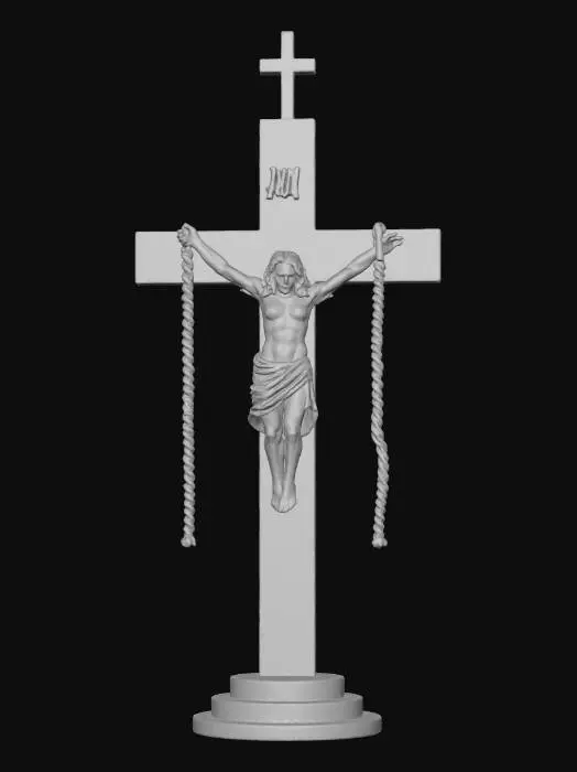 3D model for A wooden exorcist's crucifix. A few simple ornaments.