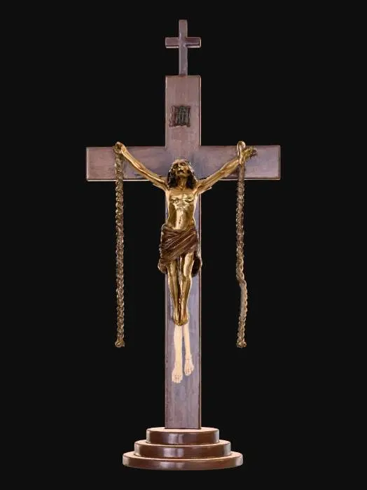 3D model for A wooden exorcist's crucifix. A few simple ornaments.