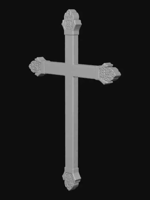 3D model for Wooden Cross with Metal Accents