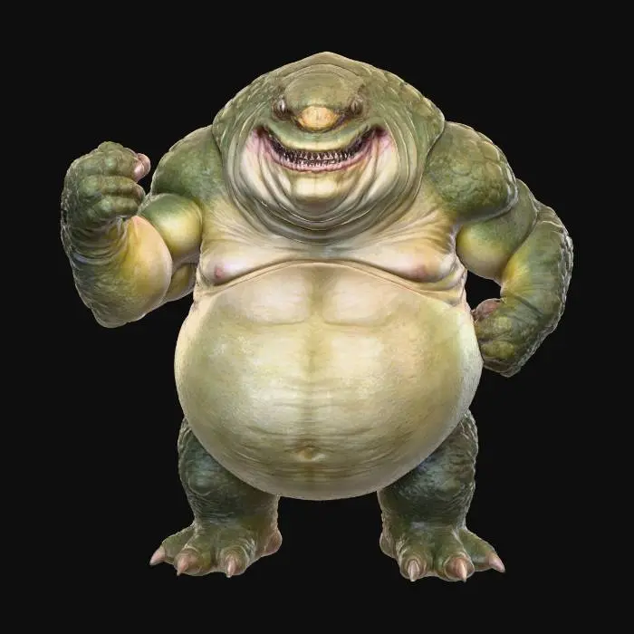 3D model for An obese, gigantic monster with a huge eye on its face, posing as a video game boss.