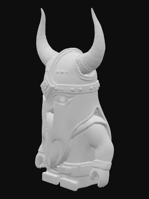 3D model for Create a low-poly Roblox accessory, a viking-style helmet with horns, metallic texture, and leather straps. Make sure it fits Roblox avatar head proportions. The helmet should have a slightly worn look but be clean enough to look stylish in-game. Export as .fbx or .obj ready for Roblox Studio.