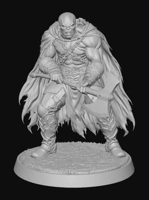 3D model for Lothark, half-orc barbarian
