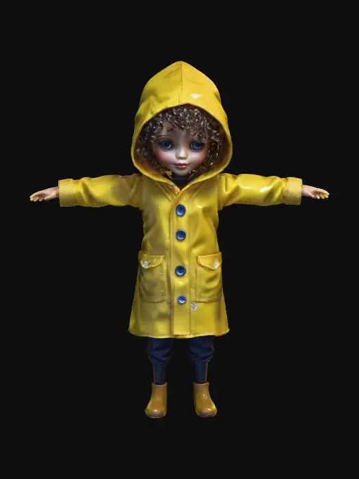 3D model for #Halloween2025#,Yellow Raincoat Figure