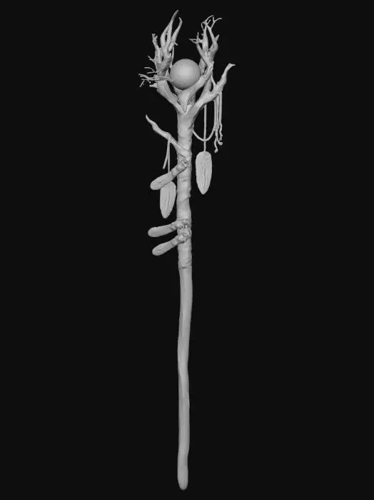 3D model for #halloween2025#,Enchanted Staff of the Elderwood