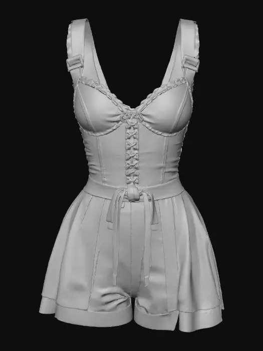 3D model for Crimson Allure Corset Romper