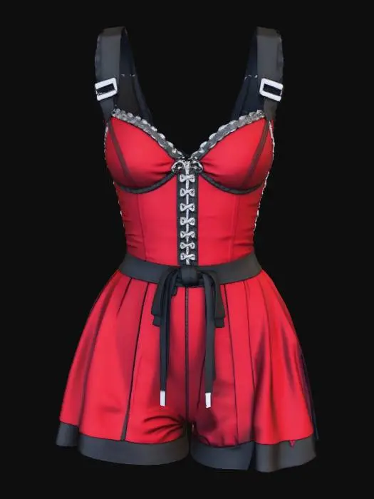 3D model for Crimson Allure Corset Romper
