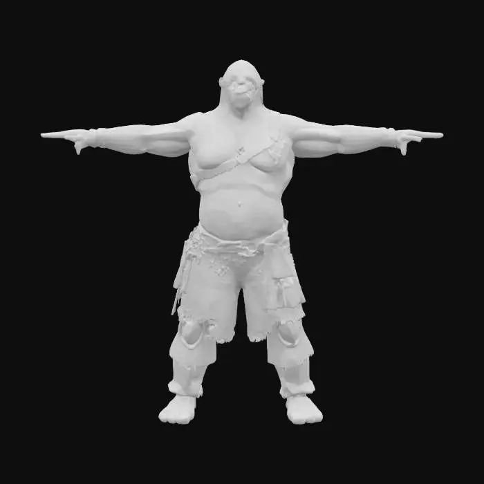 3D model for Dead by daylight hunter, standing in a white background on a t-pose, high quality, clean mesh, 4k texture, ultra realistic