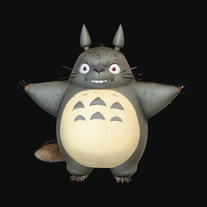 3D model for Totoro Studio Ghibli, full character, 4k texture, highly detailed,