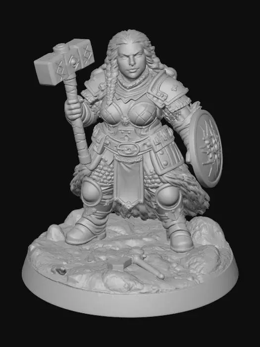3D model for Dwarf Warrior