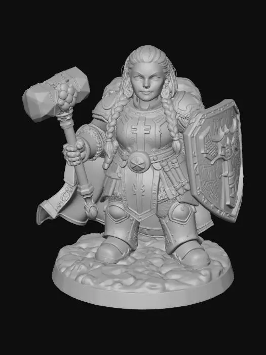 3D model for Dwarven Paladin Warrior