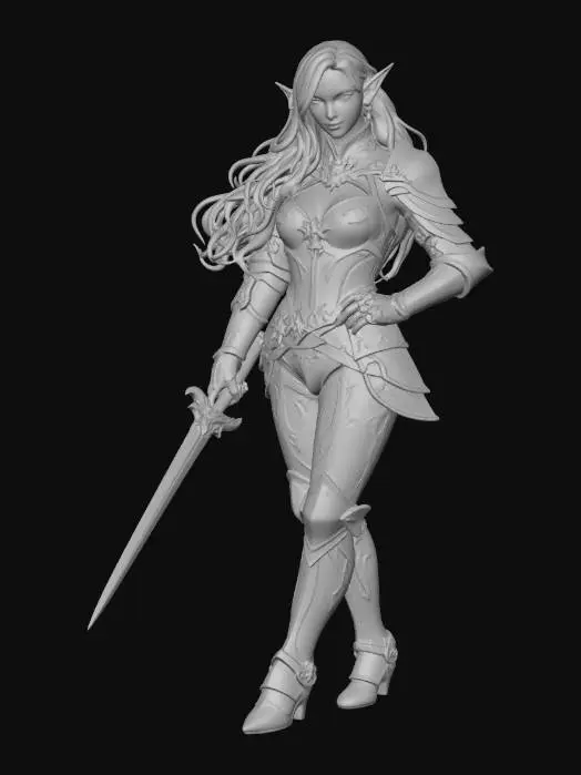 3D model for Elf Warrior Female