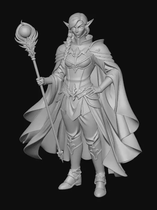 3D model for Mystic Elven Mage Male Anime Style