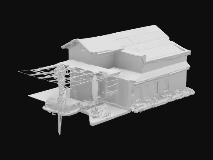 3D model for Modern Home with Garage Door