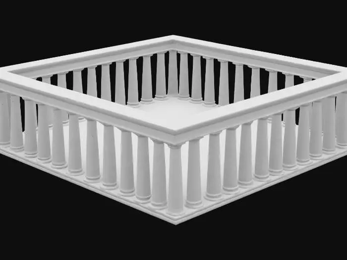 3D model for Um santuário de arena gigantesco em metros quadrados, com marcações de 128px de grid hexagonal, igual o qual Seiya de Pegasus luta contra Aldebaran bem grande com pilares, sem telhado, com pilares bem altos