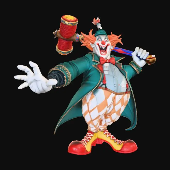3D model for Clown Jester with Hammer