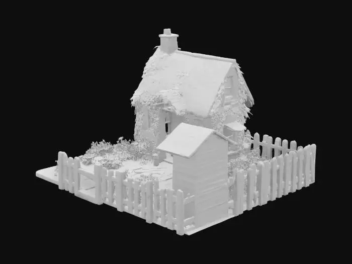 3D model for Rustic Cottage Garden:
A quaint garden surrounding a small cottage with ivy climbing up the walls, stone pathways, and colorful flower beds.
You could add a wooden fence and a rustic garden shed