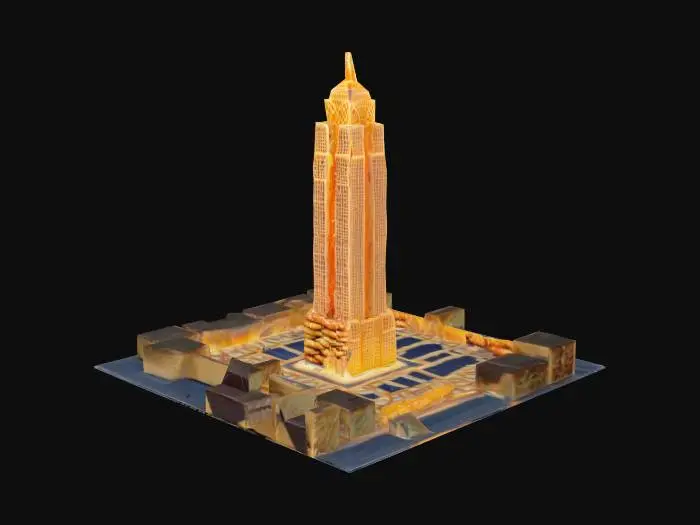 3D model for 
, #AroundTheWorld#, New York Pretzel	Skyscraper Snack: Pretzel twists form Manhattan skyline silhouettes, salted “windows” glowing at night.
