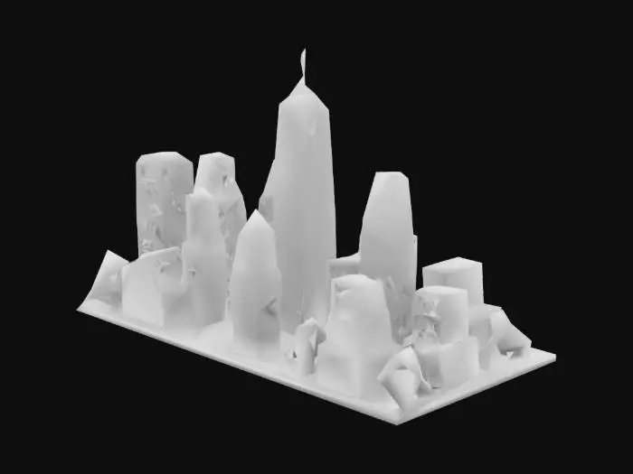 3D model for 
, #AroundTheWorld#, New York Pretzel	Skyscraper Snack: Pretzel twists form Manhattan skyline silhouettes, salted “windows” glowing at night.
