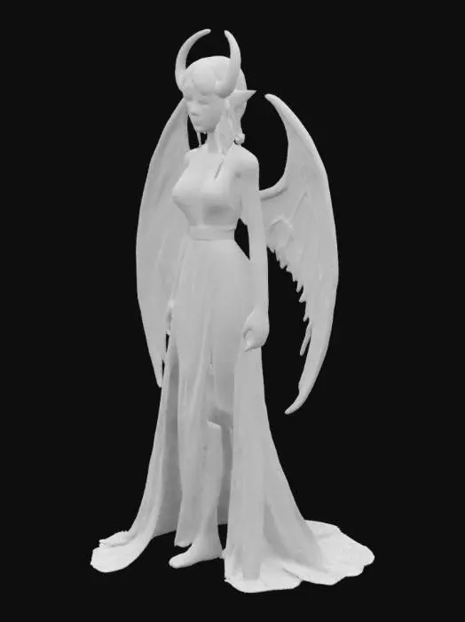 3D model for Twilight Guardian a powerful, serene, and mystical with intricate glowing bioluminescent tattoos adorning their arms, torso, and face complemented by delicate, crescent-moon shaped wings sprouting from their back that resembles the soft  tones of dusk, bold, expressive pencil marks and subtle texture of the paper visible, conveying a sense of ethereal mysticism and quiet strength, with the Guardian's facial features illuminated by the soft lunar glow of their tattoos, eyes blue and full body