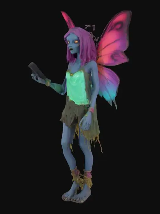 3D model for meta AI , facebook inspired monster zombie style full game figure fairy