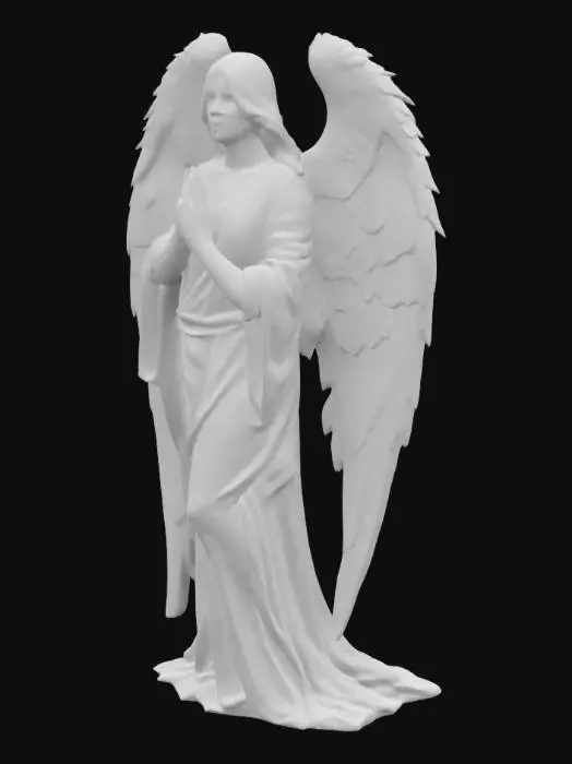 3D model for crying angel, full body garden nature inspired

