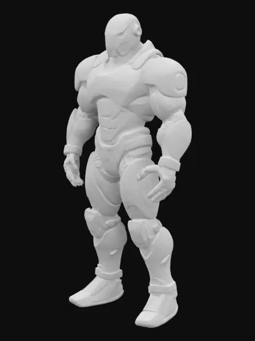 3D model for Name: Motor (Grit & Glory Warrior)
Theme: Industrial soccer Titan
Colors: Maroon, gold, black
Look: Steel-plated armor with graffiti-style engravings, a Detroit skyline chest plate, and a glowing star emblem.