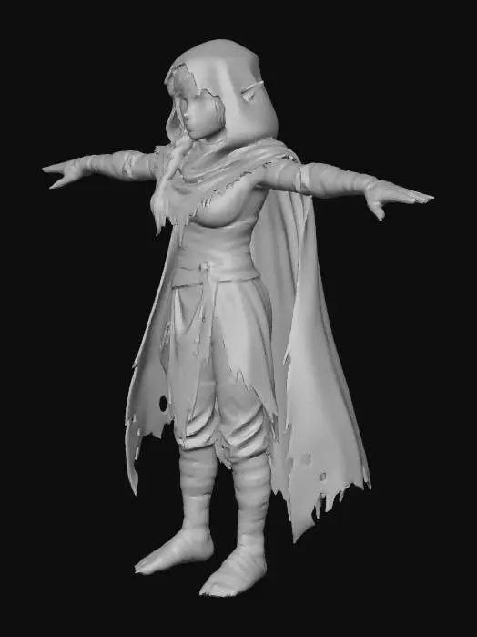 3D model for Stealthy Elf Scout girl