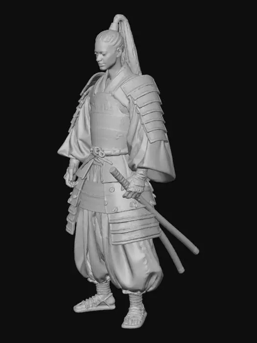 3D model for Je veux que tu me créer un personnage 3d, de type samurai japonais