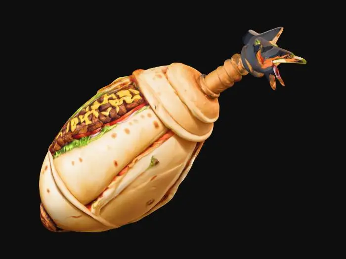 3D model for shawarma desenli el bombası cartoon çizim