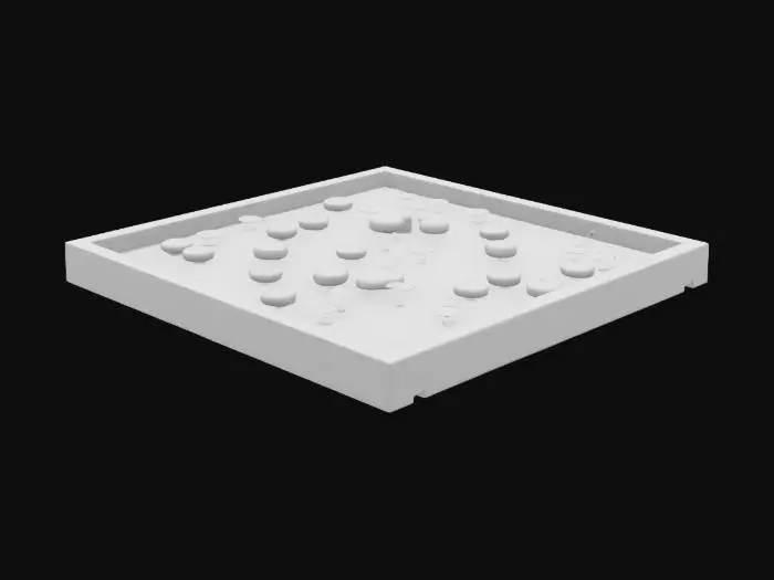3D model for 围棋棋盘 残局 有一些棋子