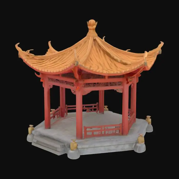 3D model for 中式古代四角亭子