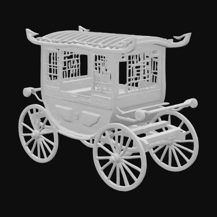 3D model for 中式马车 木制 简单