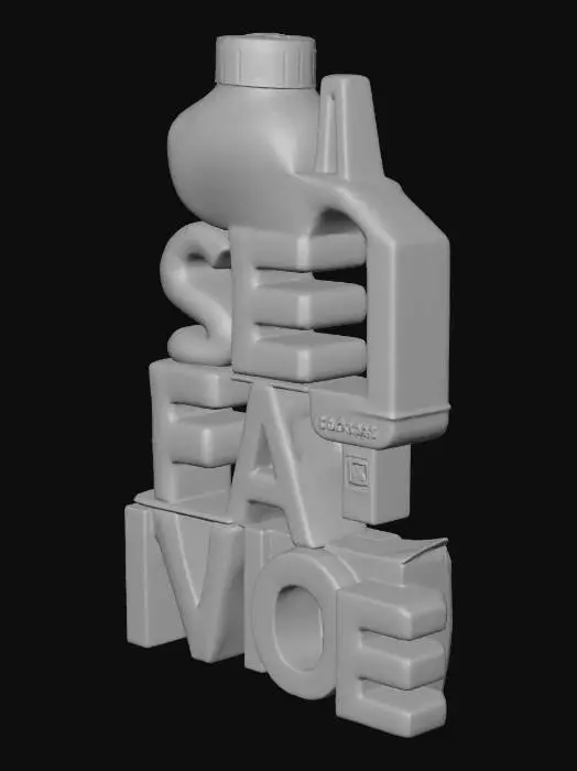 3D model for Colorful Typography Sculpture