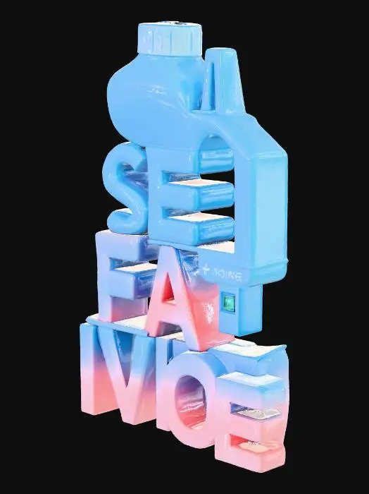 3D model for Colorful Typography Sculpture
