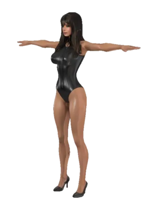 Female Character Outfit par rudrakshpal12345 — réalisé avec le générateur 3D IA Meshy, téléchargement gratuit FBX OBJ GLB STL
