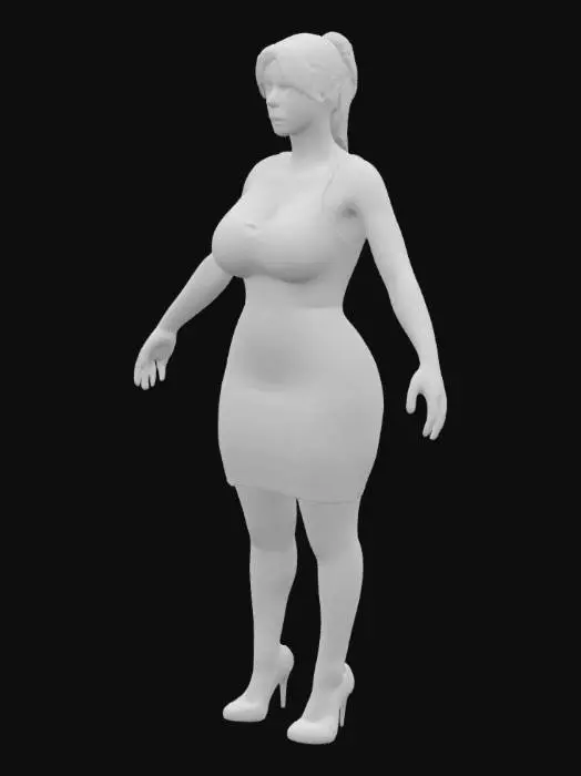 3D model for black short bodycon