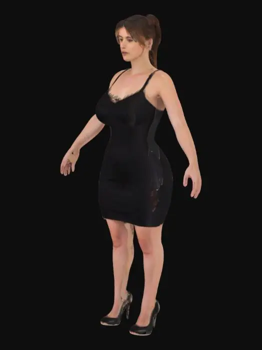 3D model for black short bodycon