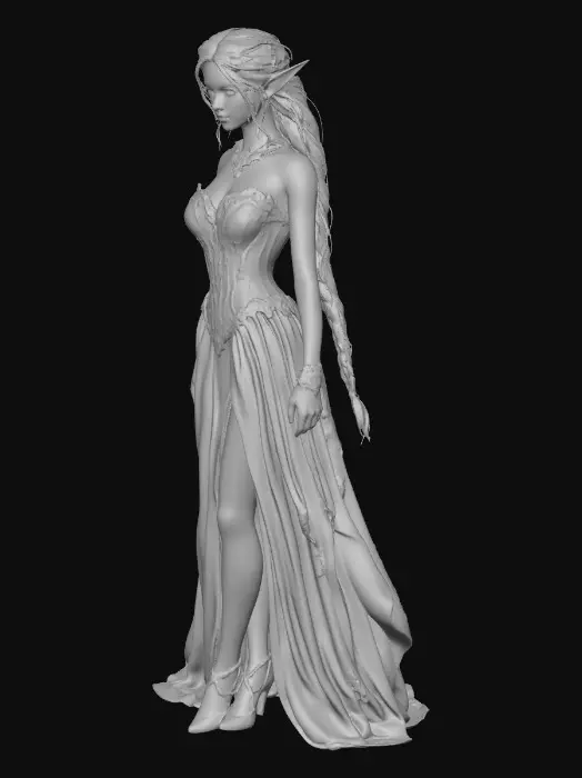 3D model for Moonlit Elven Gown