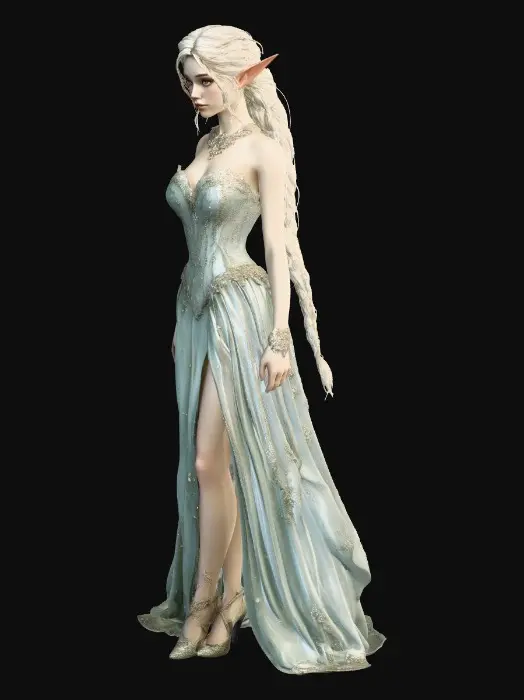 3D model for Moonlit Elven Gown