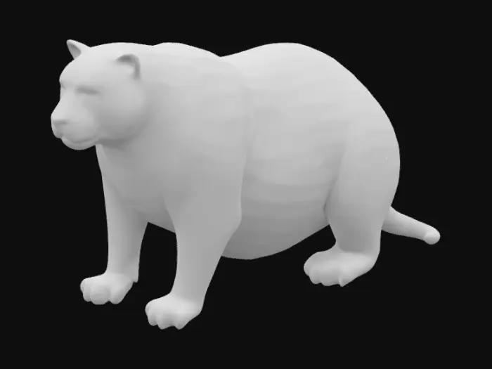 3D model for Obese tiger , Full Body, Symmetrical Body, Ultra Realistic