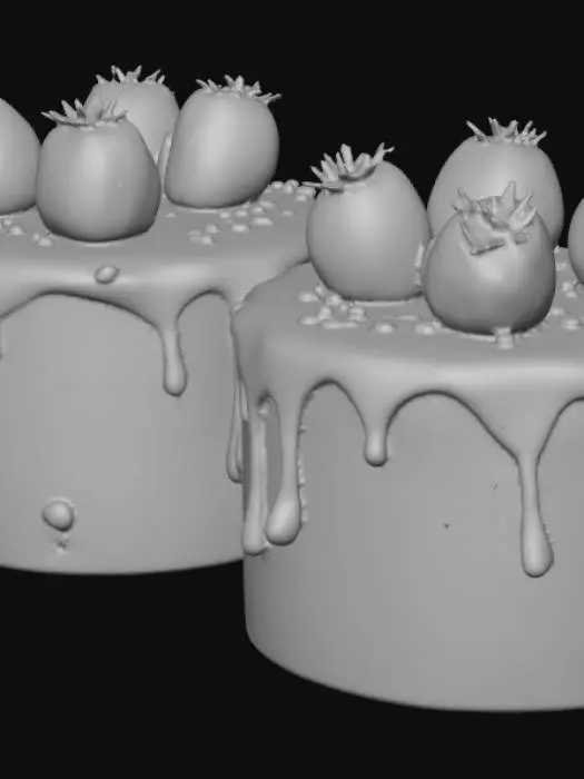 3D model for Par de gâteau au fraise 🍓