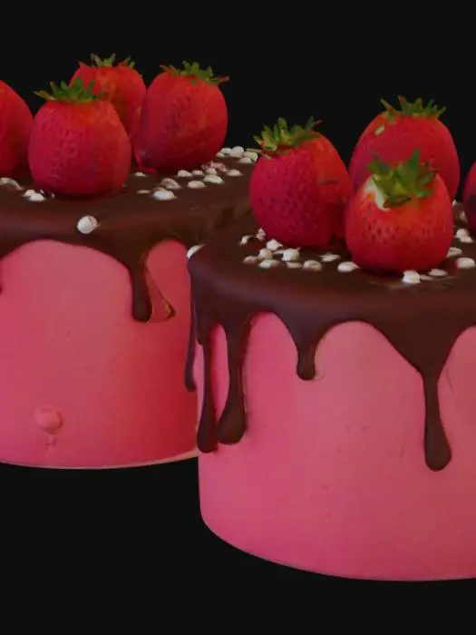 3D model for Par de gâteau au fraise 🍓