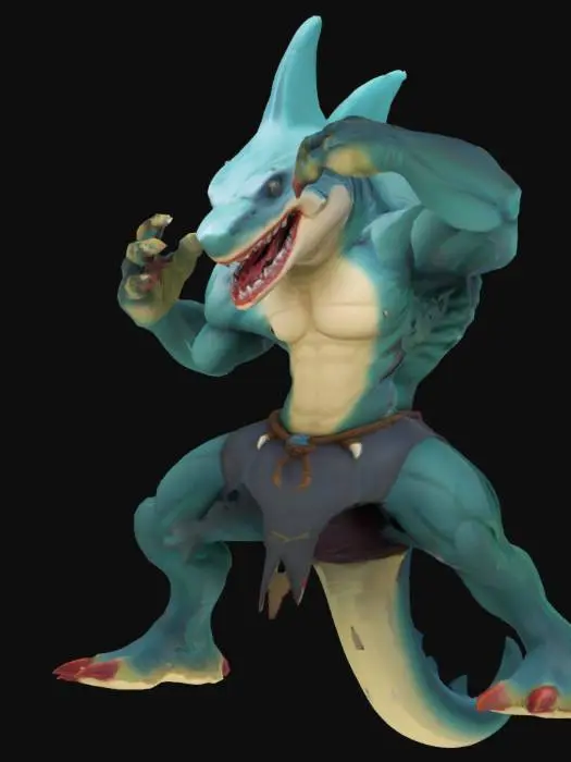 3D model for sculpt like dota 2 creatures with shark head 