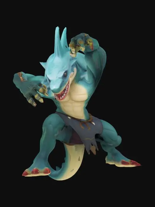 3D model for sculpt like dota 2 creatures with shark head 