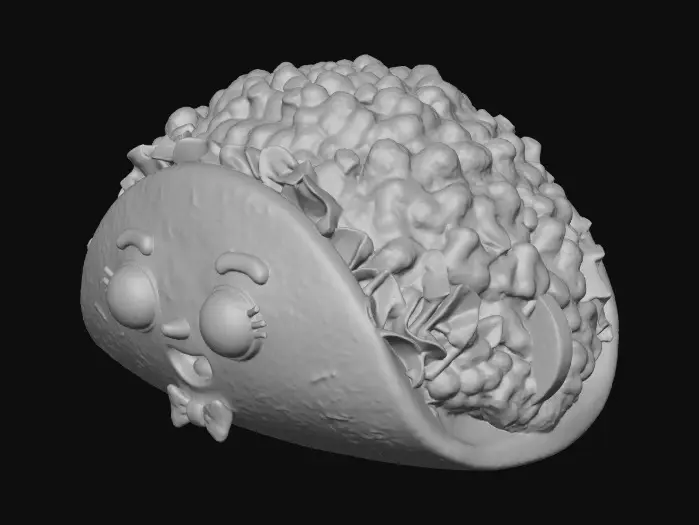 3D model for create a cute cartoon taco that has feature that could be made to look like different celebrities