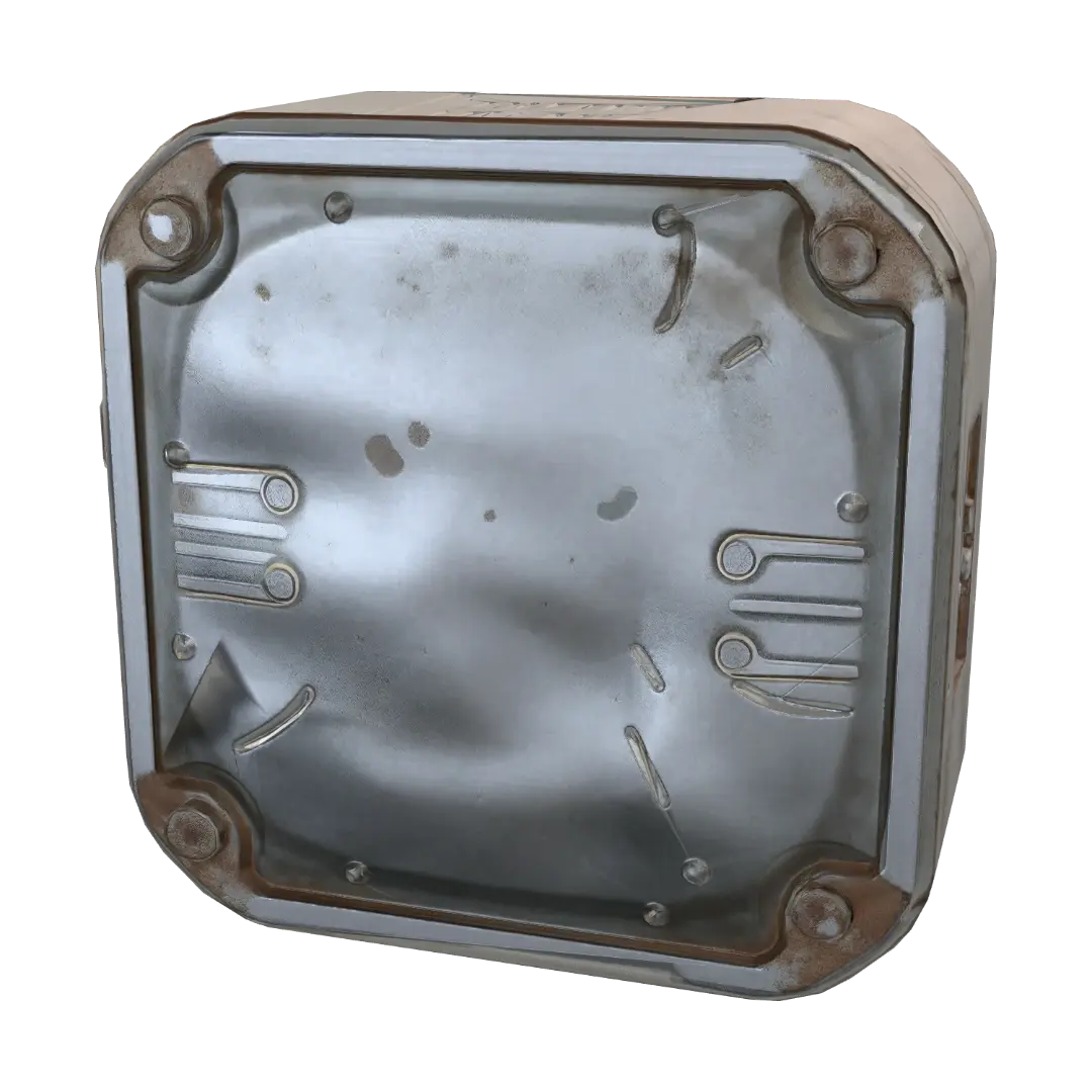Stylized low-poly scrap metal plate collectible for a mobile recycling game. Create one… - Uv 3D model, vytvořený pomocí AI